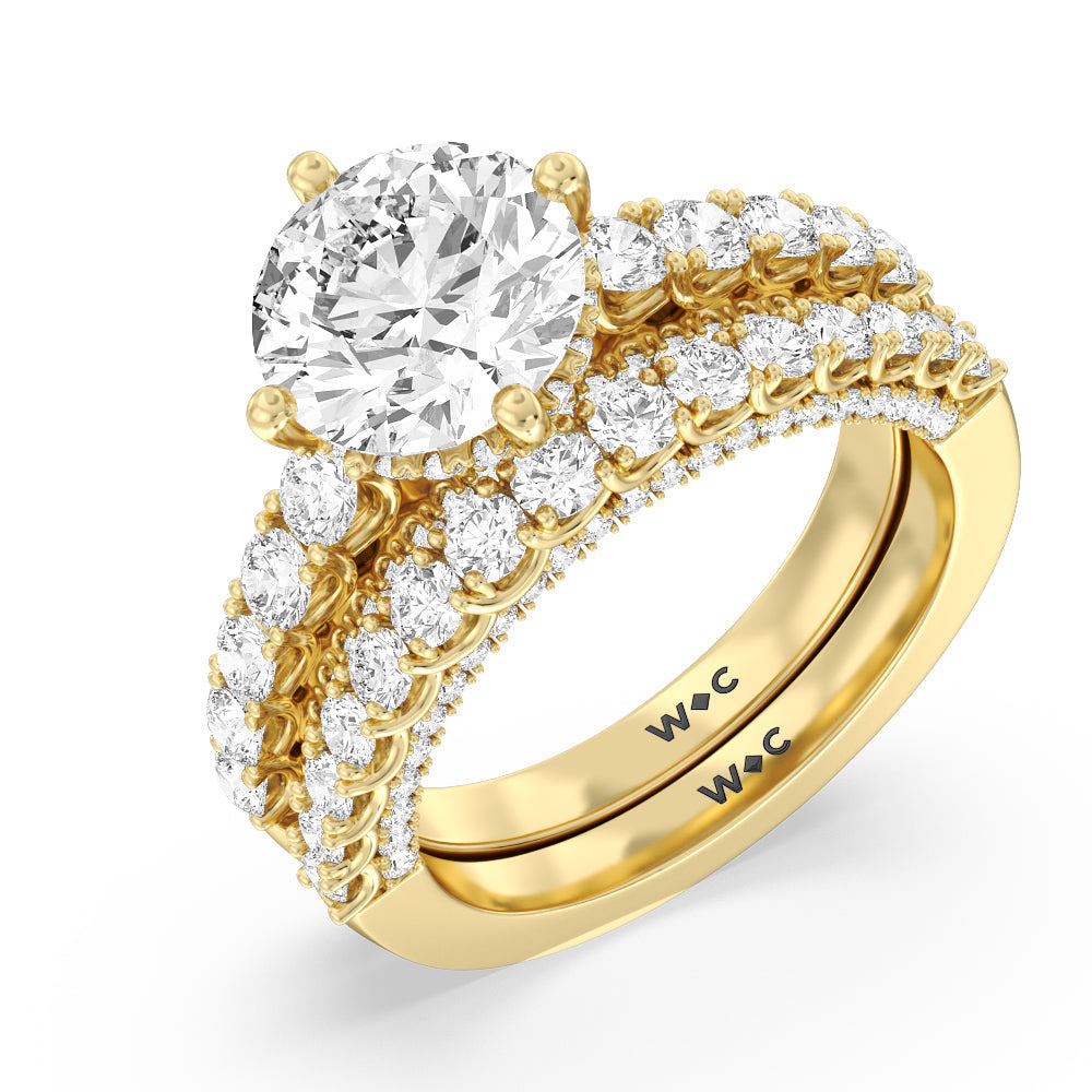 The Fifth Avenue Band with 18KT Yellow Gold Cut Diamond in 14KT Yellow Gold view 3
