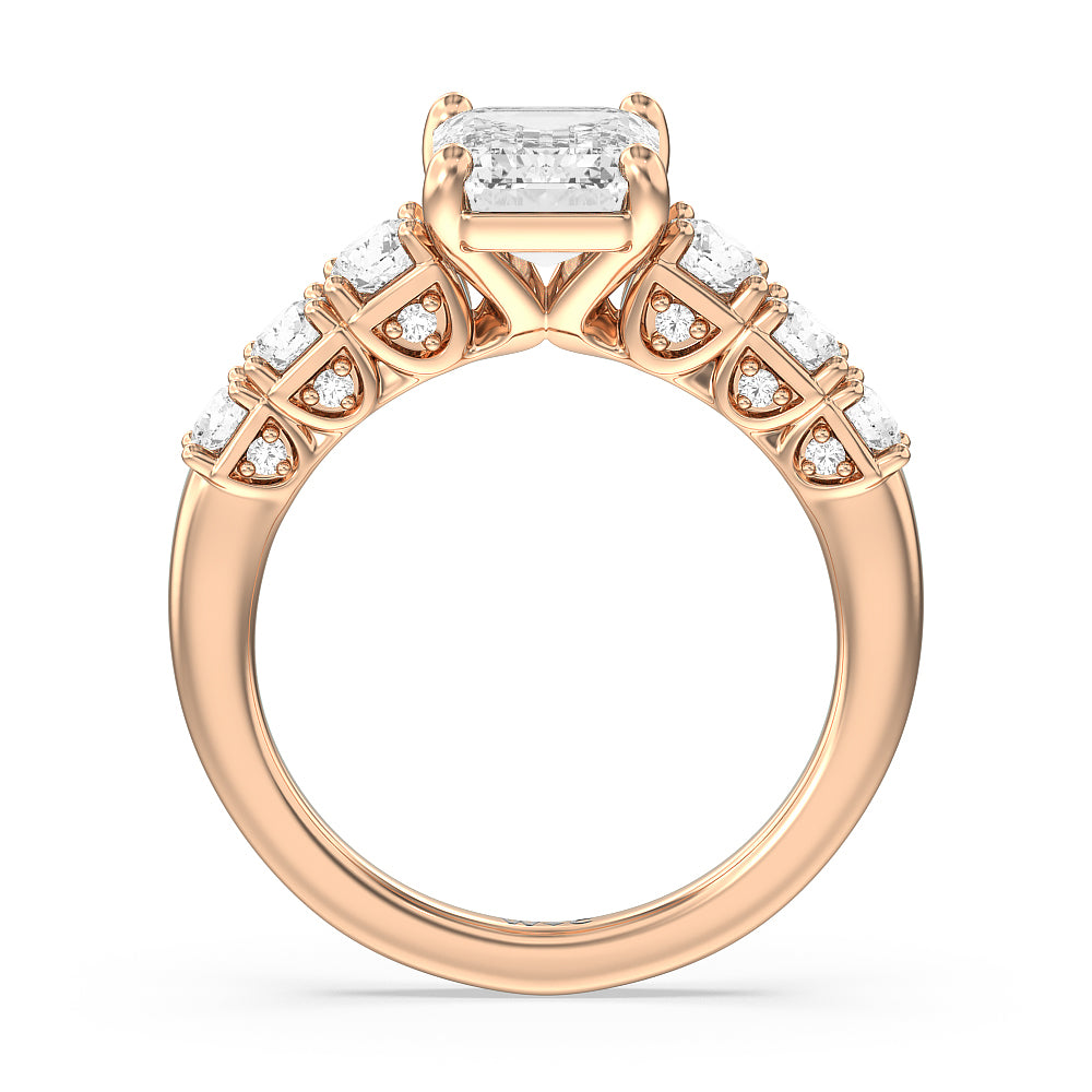 Emerald Cut The Broadway Ring with Lab Grown Diamond in 14KT Rose Gold view 2
