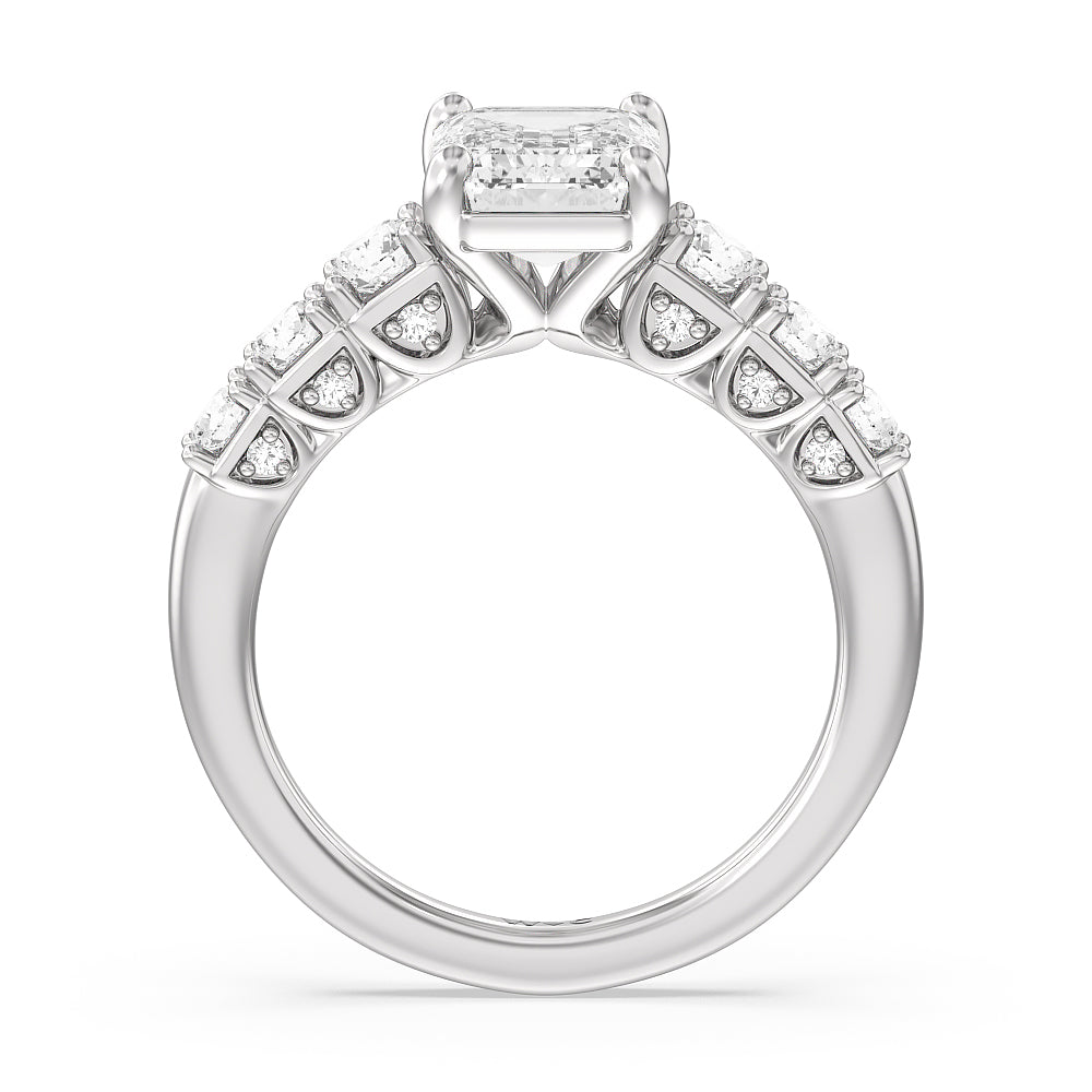 Emerald Cut The Broadway Ring with Lab Grown Diamond in 14KT Platinum view 2
