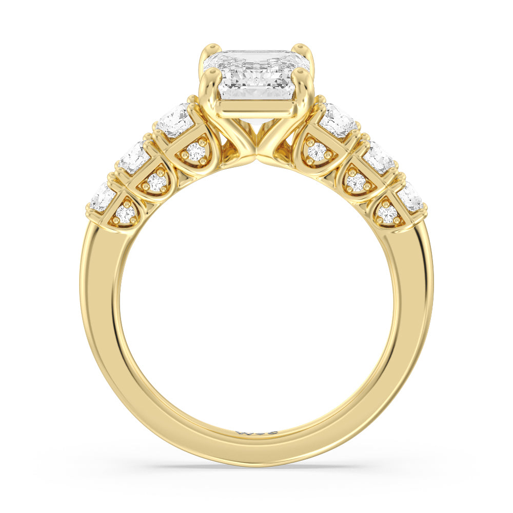 Emerald Cut The Broadway Ring with Lab Grown Diamond in 14KT Yellow Gold view 2
