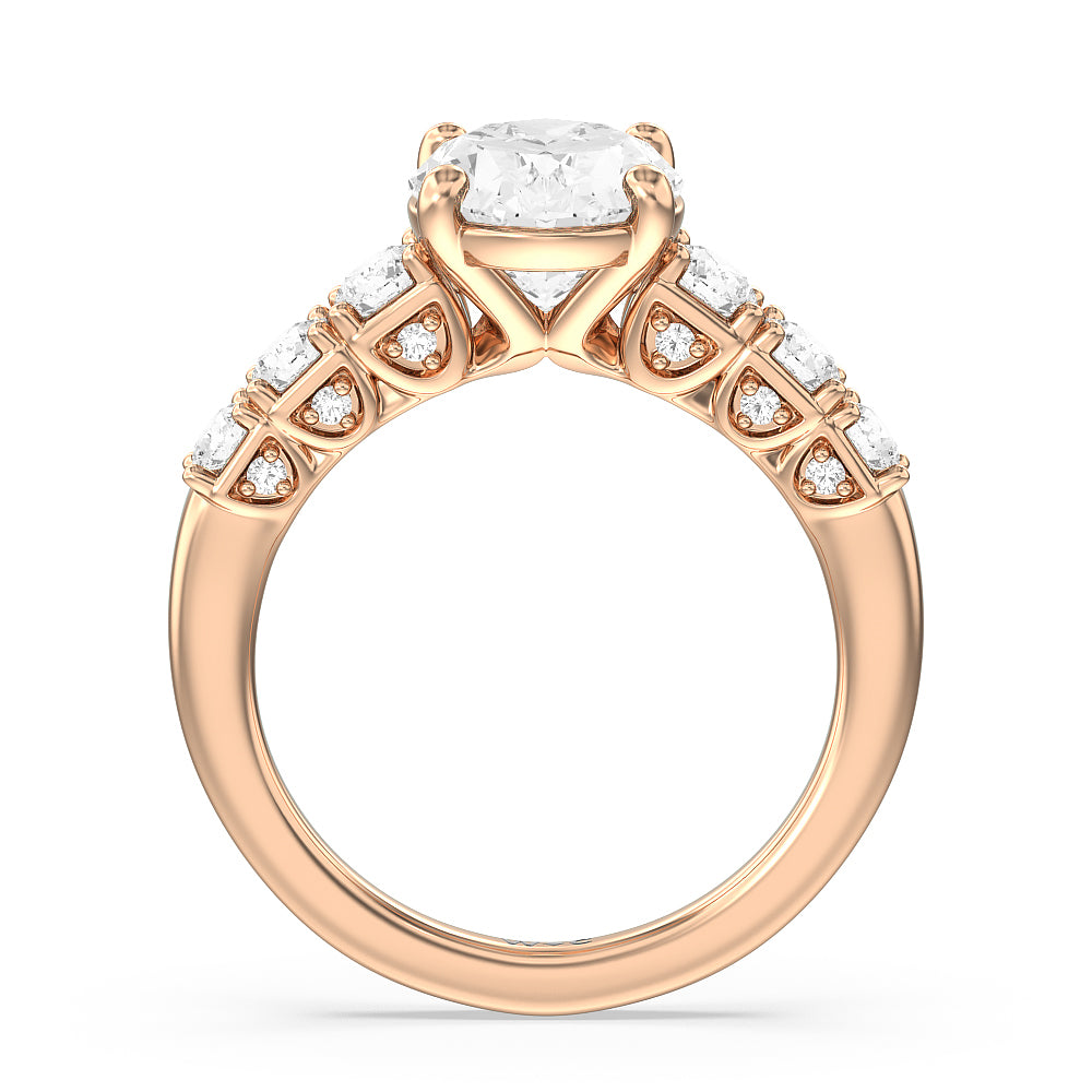 Oval Cut The Broadway Ring with Lab Grown Diamond in 14KT Rose Gold view 2
