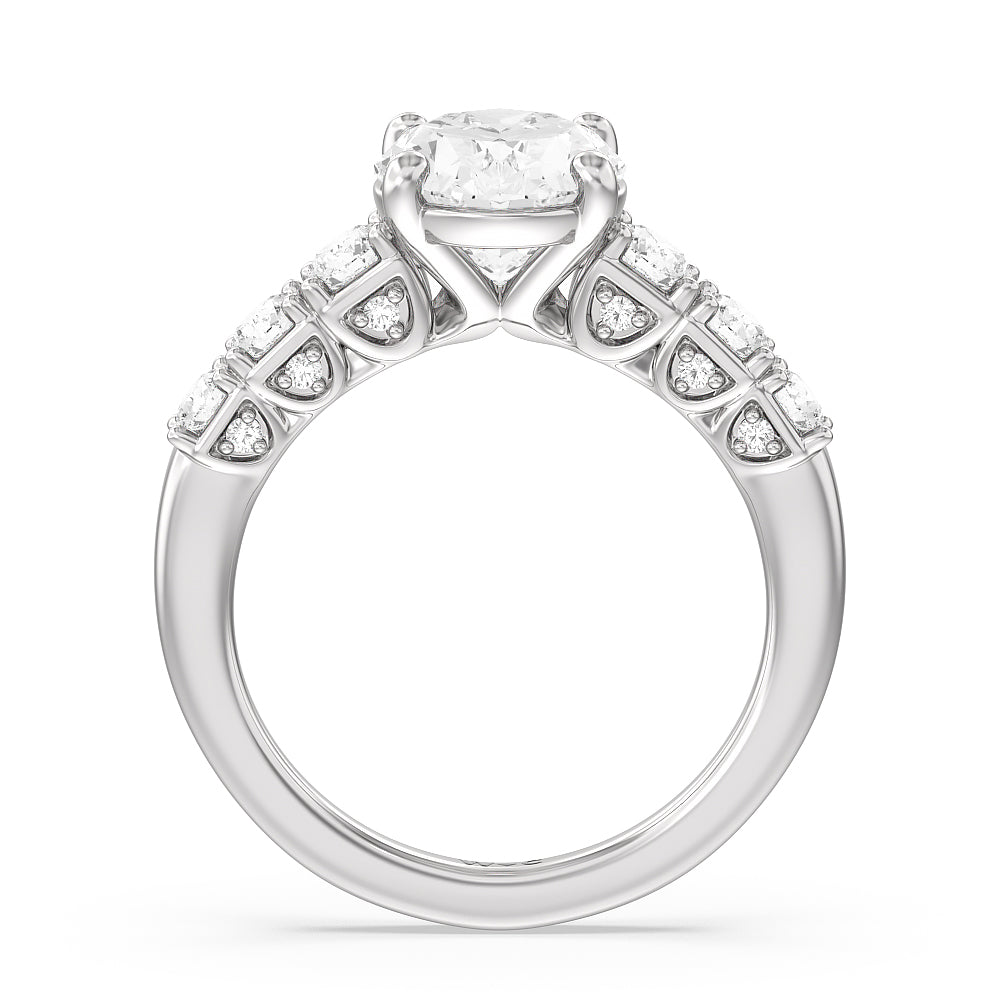 Oval Cut The Broadway Ring with Lab Grown Diamond in 14KT Platinum view 2
