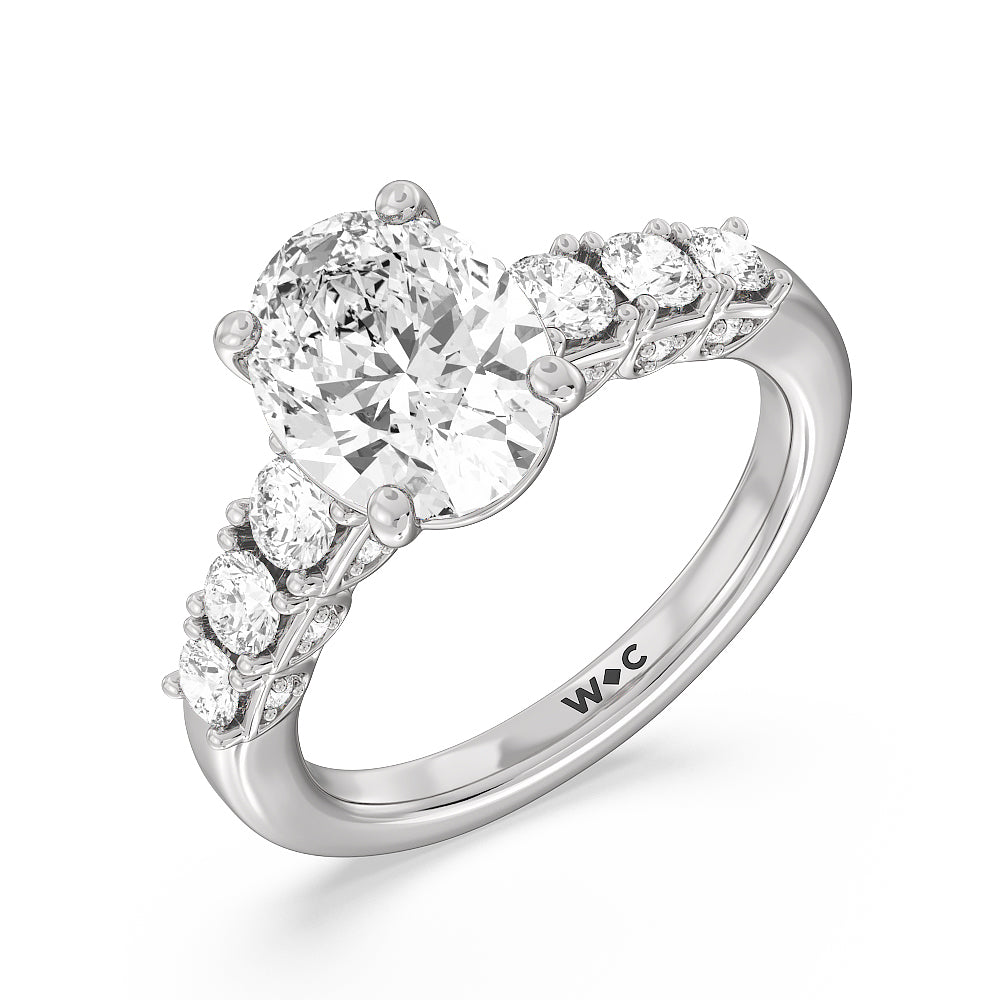 Oval Cut The Broadway Ring with Lab Grown Diamond in 14KT Platinum view 3

