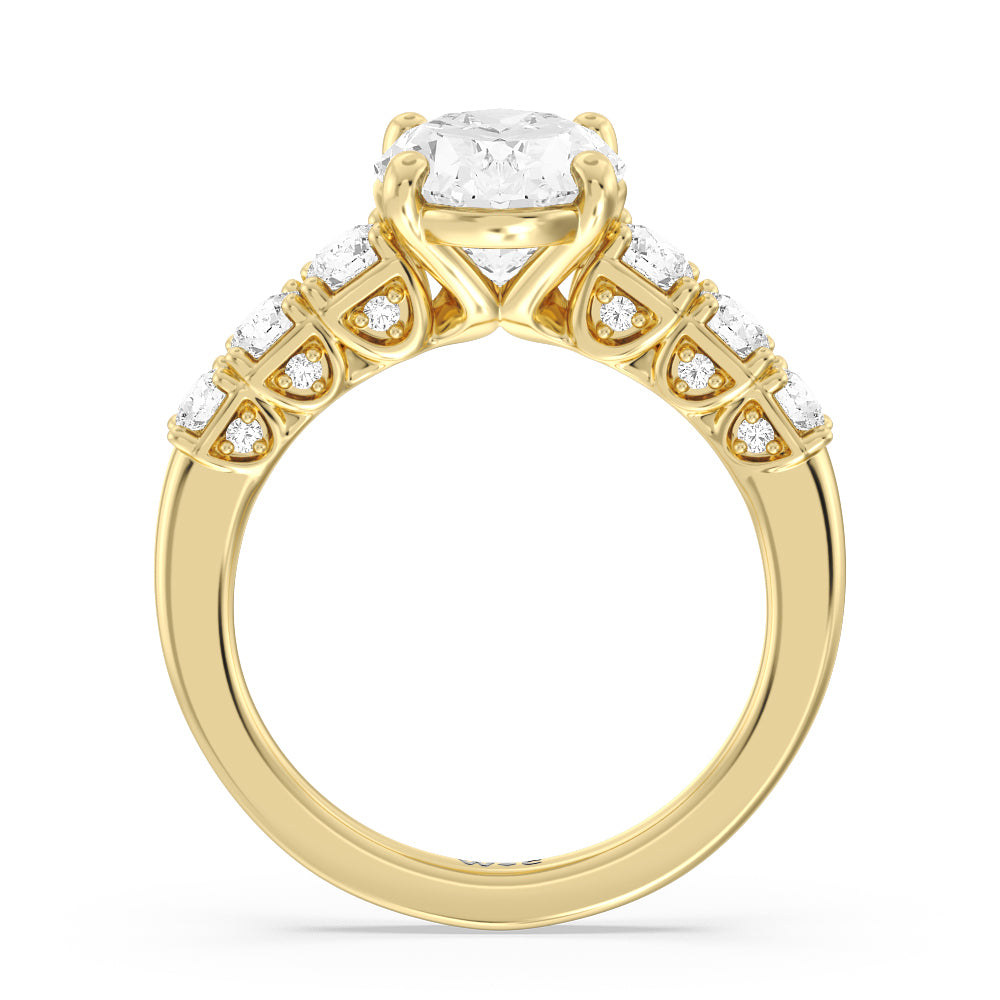 Oval Cut The Broadway Ring with Lab Grown Diamond in 14KT Yellow Gold view 2
