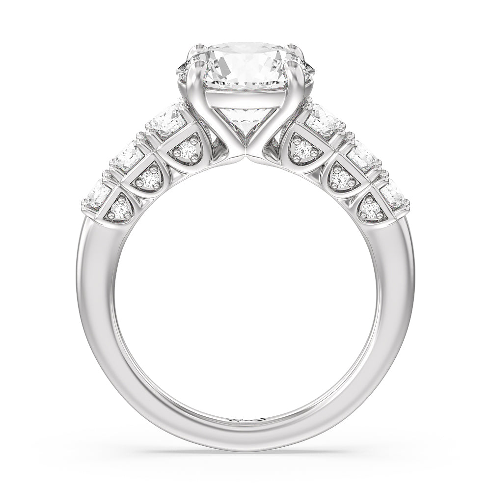 Round Cut The Broadway Ring with Lab Grown Diamond in 14KT Platinum view 2
