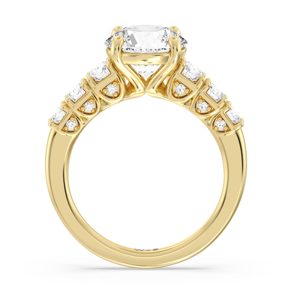 Round Cut The Broadway Ring with Lab Grown Diamond in 14KT Yellow Gold view 2
