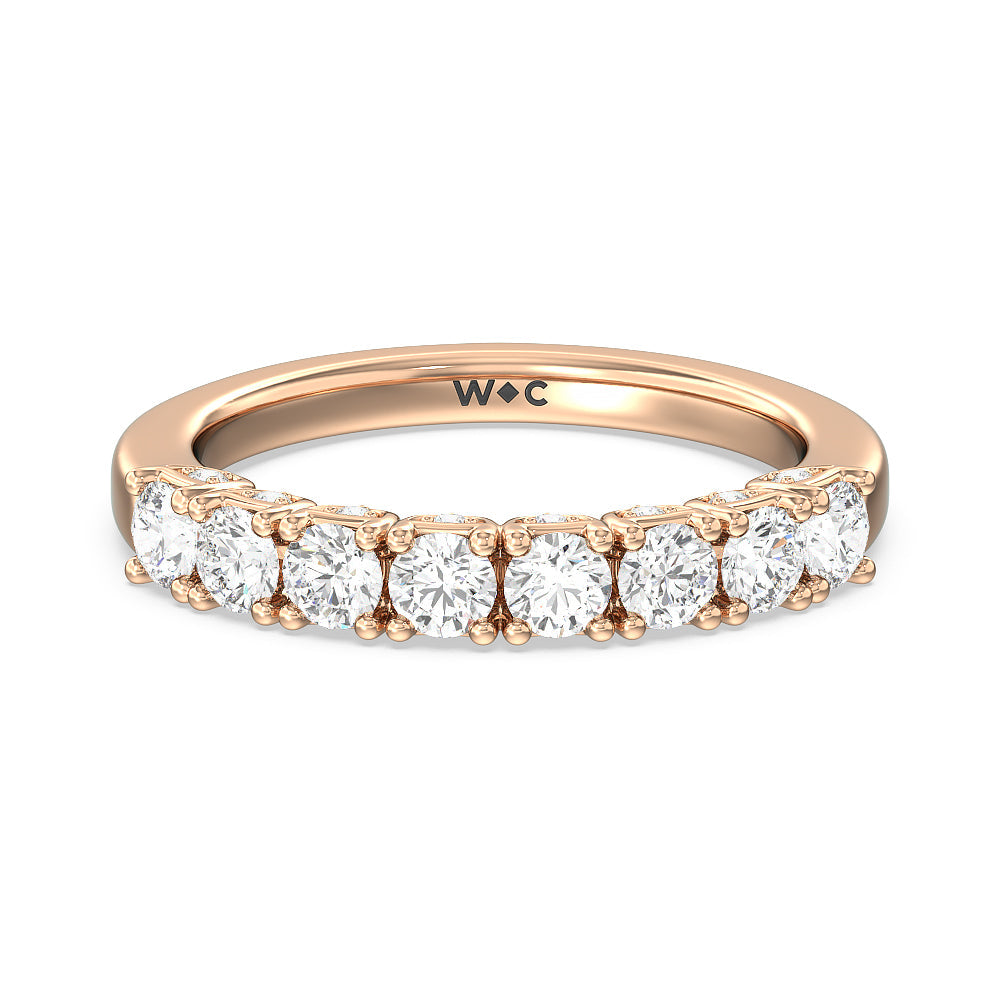 The Broadway Diamond Band with 18KT Rose Gold Cut Diamond in 14KT Rose Gold view 1
