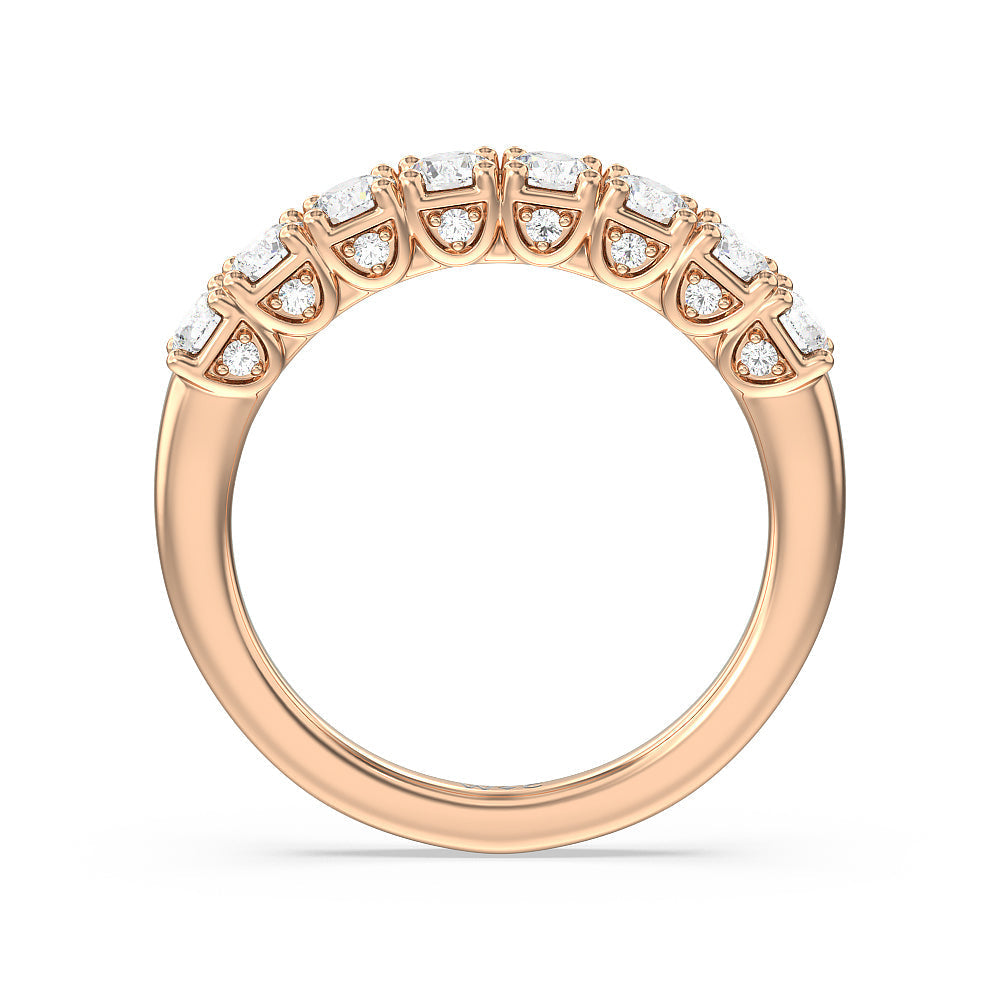 The Broadway Diamond Band with 18KT Rose Gold Cut Diamond in 14KT Rose Gold view 2
