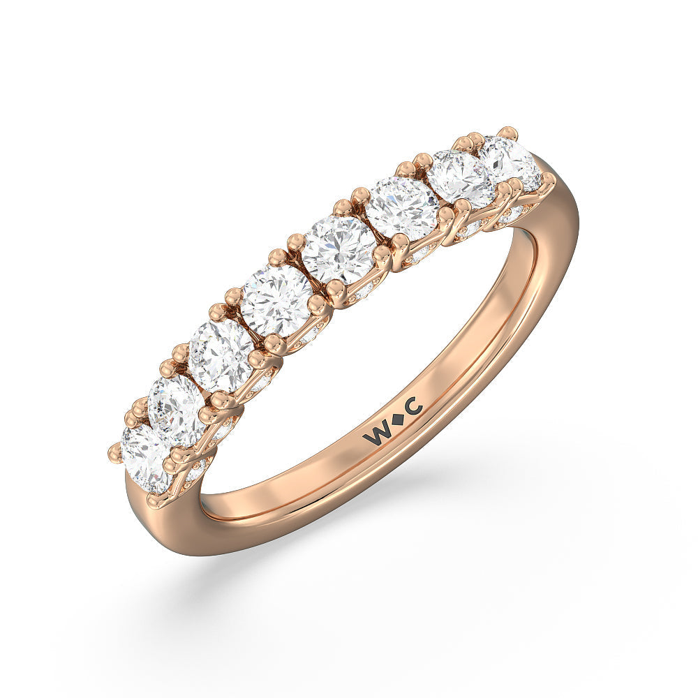 The Broadway Diamond Band with 18KT Rose Gold Cut Diamond in 14KT Rose Gold view 3
