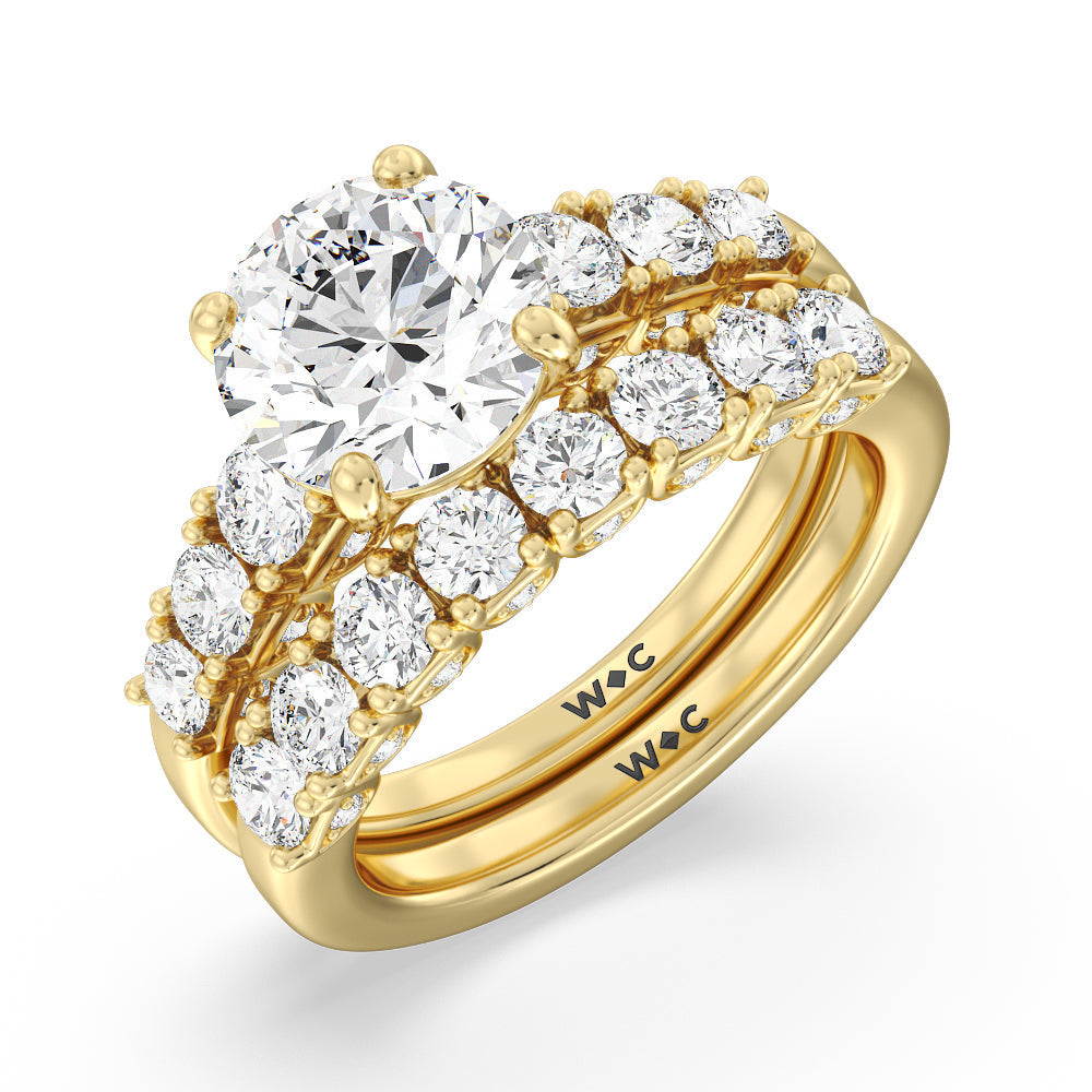 The Broadway Diamond Band with 18KT Yellow Gold Cut Diamond in 14KT Yellow Gold view 4
