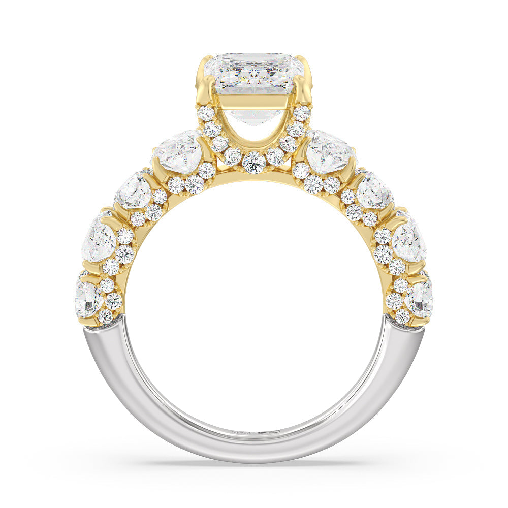 Emerald Cut The Madison Avenue Ring with Lab Grown Diamond in 14KT White & Yellow Gold view 2
