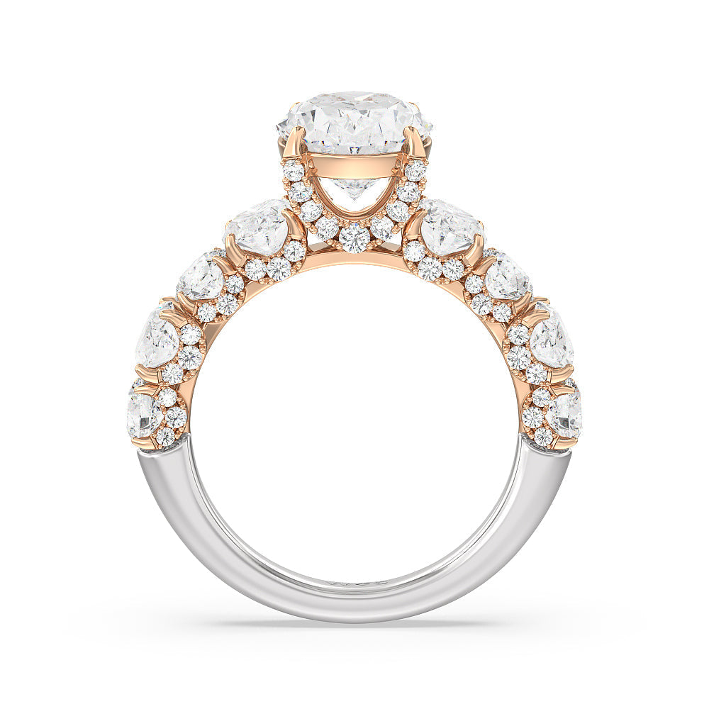 Oval Cut The Madison Avenue Ring with Lab Grown Diamond in 14KT White & Rose Gold view 2
