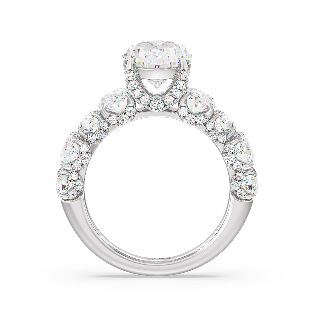 Oval Cut The Madison Avenue Ring with Lab Grown Diamond in 14KT Platinum view 2
