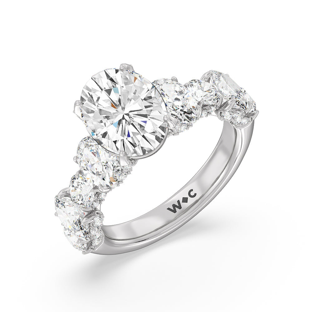 Oval Cut The Madison Avenue Ring with Lab Grown Diamond in 14KT Platinum view 3
