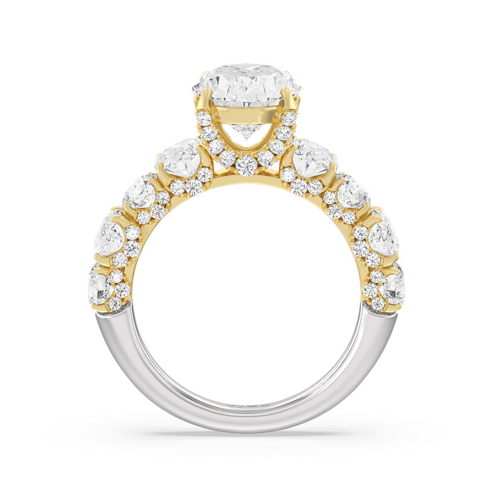 Oval Cut The Madison Avenue Ring with Lab Grown Diamond in 14KT White & Yellow Gold view 2
