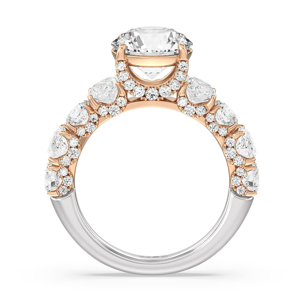 Round Cut The Madison Avenue Ring with Lab Grown Diamond in 14KT White & Rose Gold view 2
