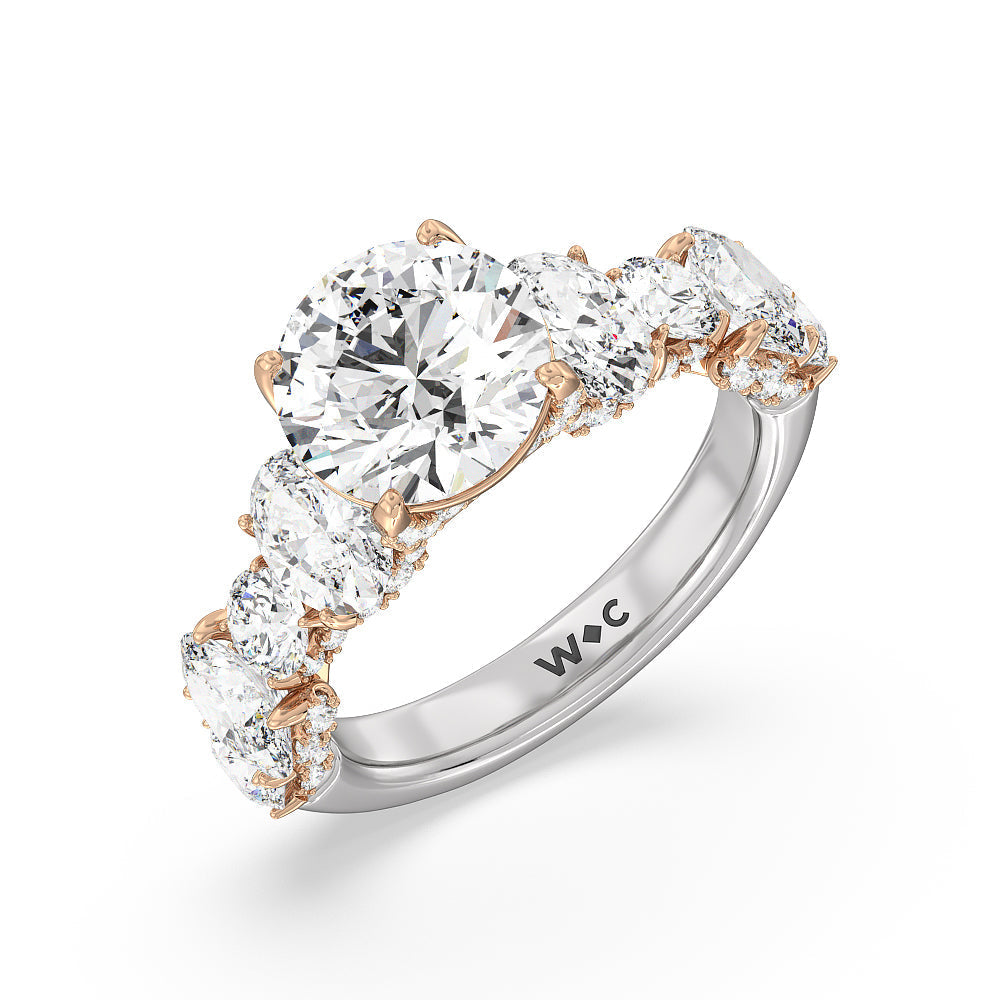 Round Cut The Madison Avenue Ring with Lab Grown Diamond in 14KT White & Rose Gold view 3

