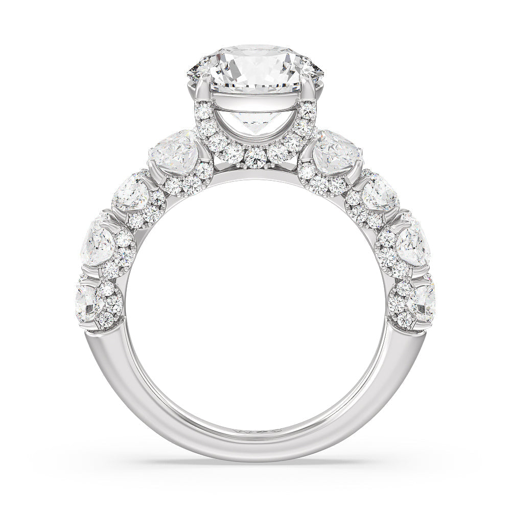 Round Cut The Madison Avenue Ring with Lab Grown Diamond in 14KT Platinum view 2
