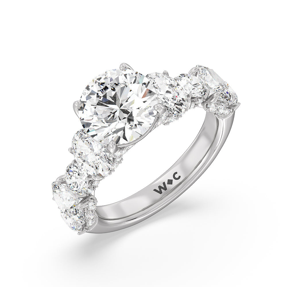 Round Cut The Madison Avenue Ring with Lab Grown Diamond in 14KT Platinum view 3
