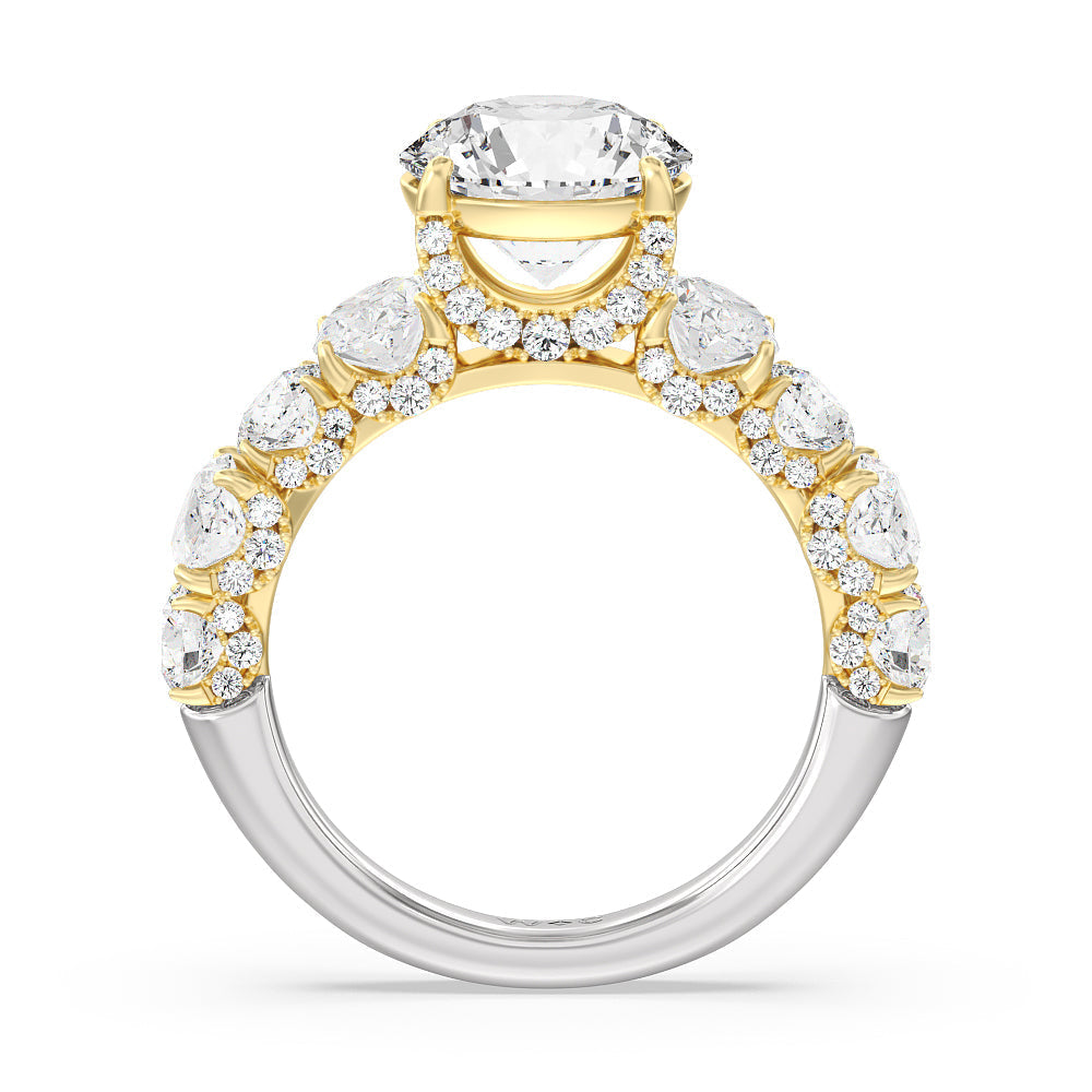 Round Cut The Madison Avenue Ring with Lab Grown Diamond in 14KT White & Yellow Gold view 2
