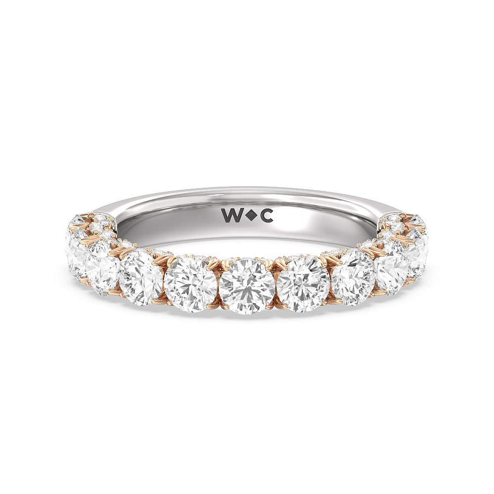 The Madison Avenue Diamond Band with 18KT White & Rose Gold Cut Diamond in 14KT White & Rose Gold view 1
