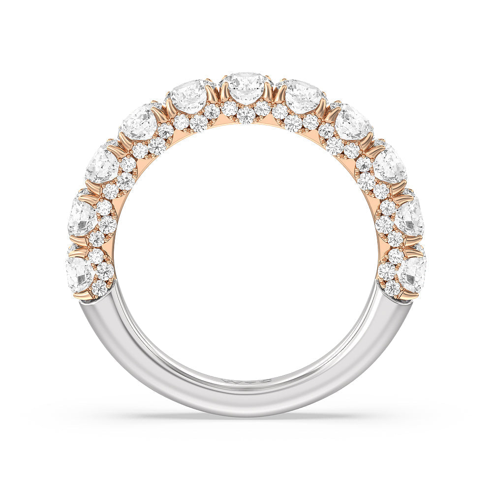 The Madison Avenue Diamond Band with 18KT White & Rose Gold Cut Diamond in 14KT White & Rose Gold view 2
