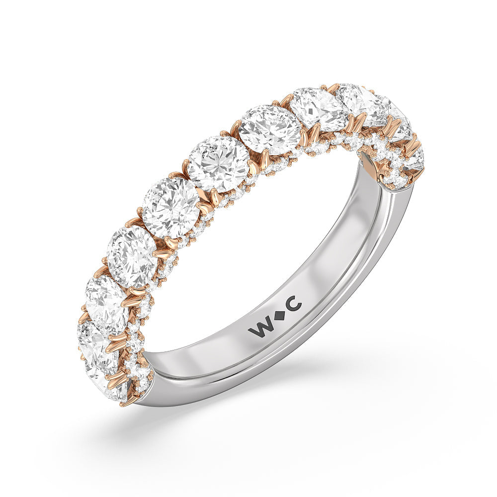 The Madison Avenue Diamond Band with 18KT White & Rose Gold Cut Diamond in 14KT White & Rose Gold view 3
