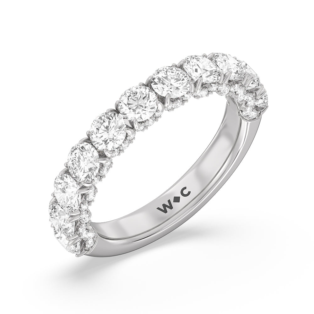 The Madison Avenue Diamond Band with 18KT White Gold Cut Diamond in 14KT White Gold view 3
