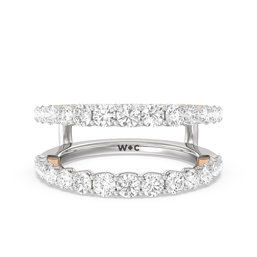 The Astor Diamond Wedding Band with 18KT White & Rose Gold Cut Diamond in 14KT White & Rose Gold view 1
