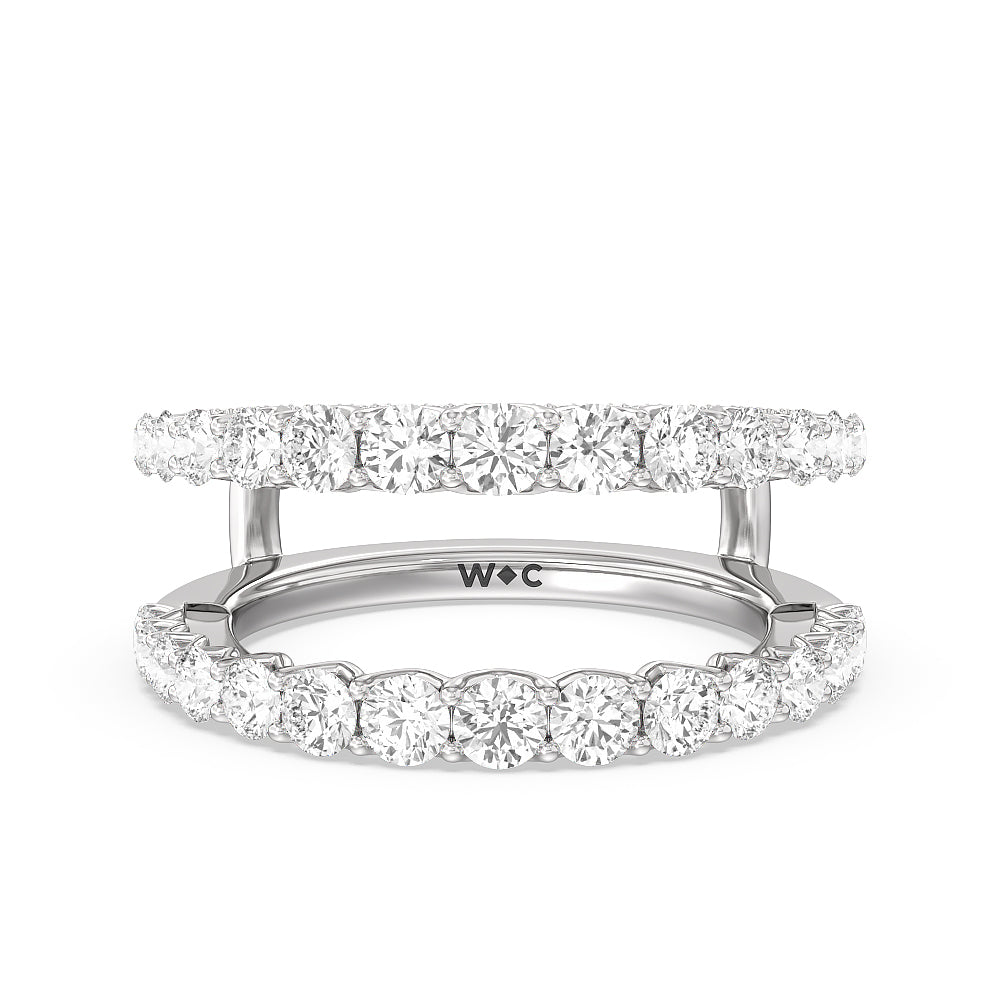 The Astor Diamond Wedding Band with 18KT White Gold Cut Diamond in 14KT White Gold view 1
