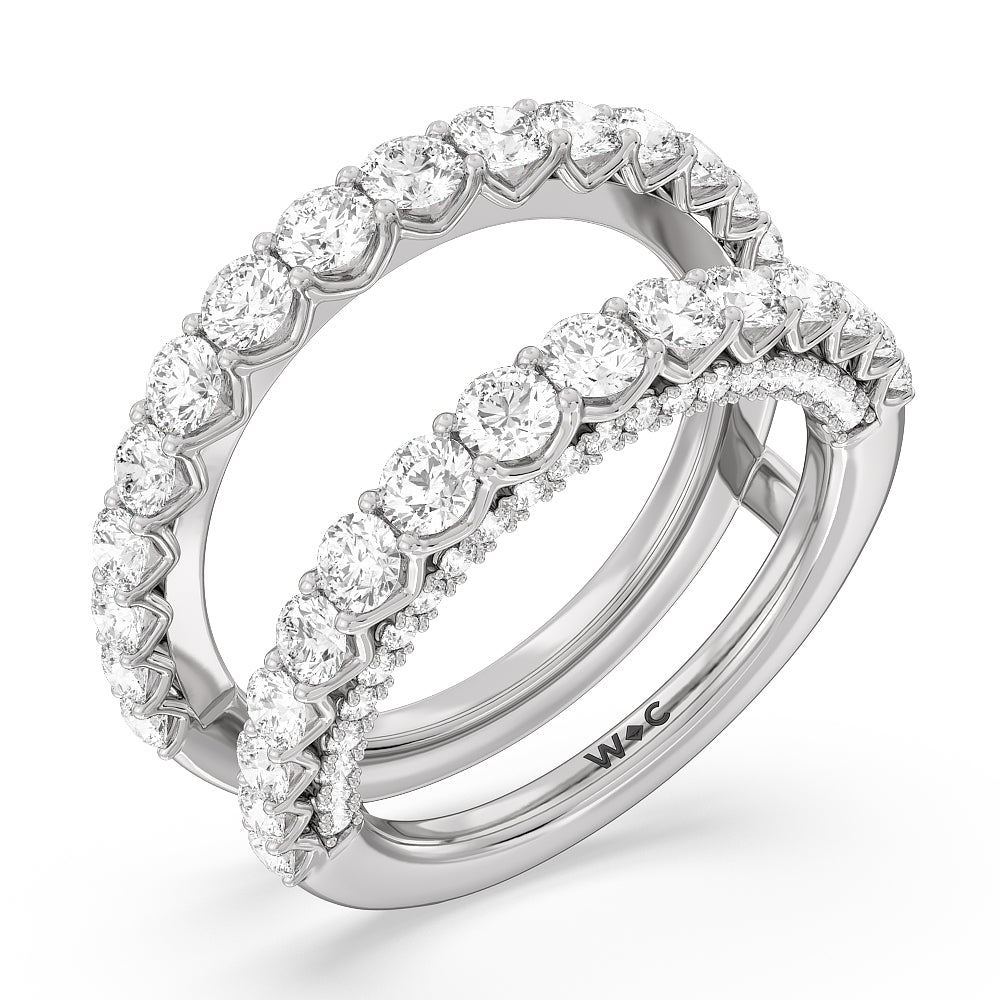 The Astor Diamond Wedding Band with 18KT White Gold Cut Diamond in 14KT White Gold view 4
