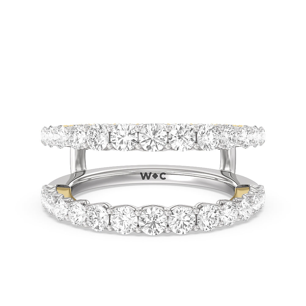The Astor Diamond Wedding Band with 18KT White & Yellow Gold Cut Diamond in 14KT White & Yellow Gold view 1
