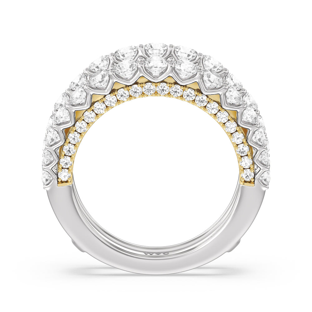 The Astor Diamond Wedding Band with 18KT White & Yellow Gold Cut Diamond in 14KT White & Yellow Gold view 2
