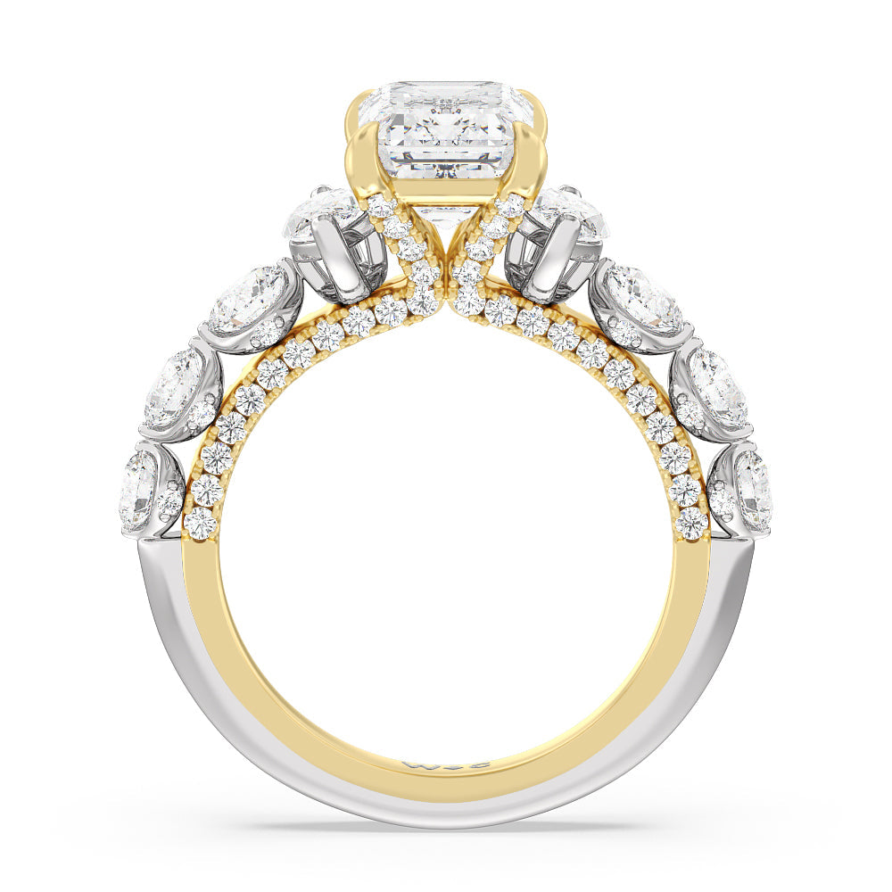 Emerald Cut The St. Regis Ring with Lab Grown Diamond in 14KT White & Yellow Gold view 2
