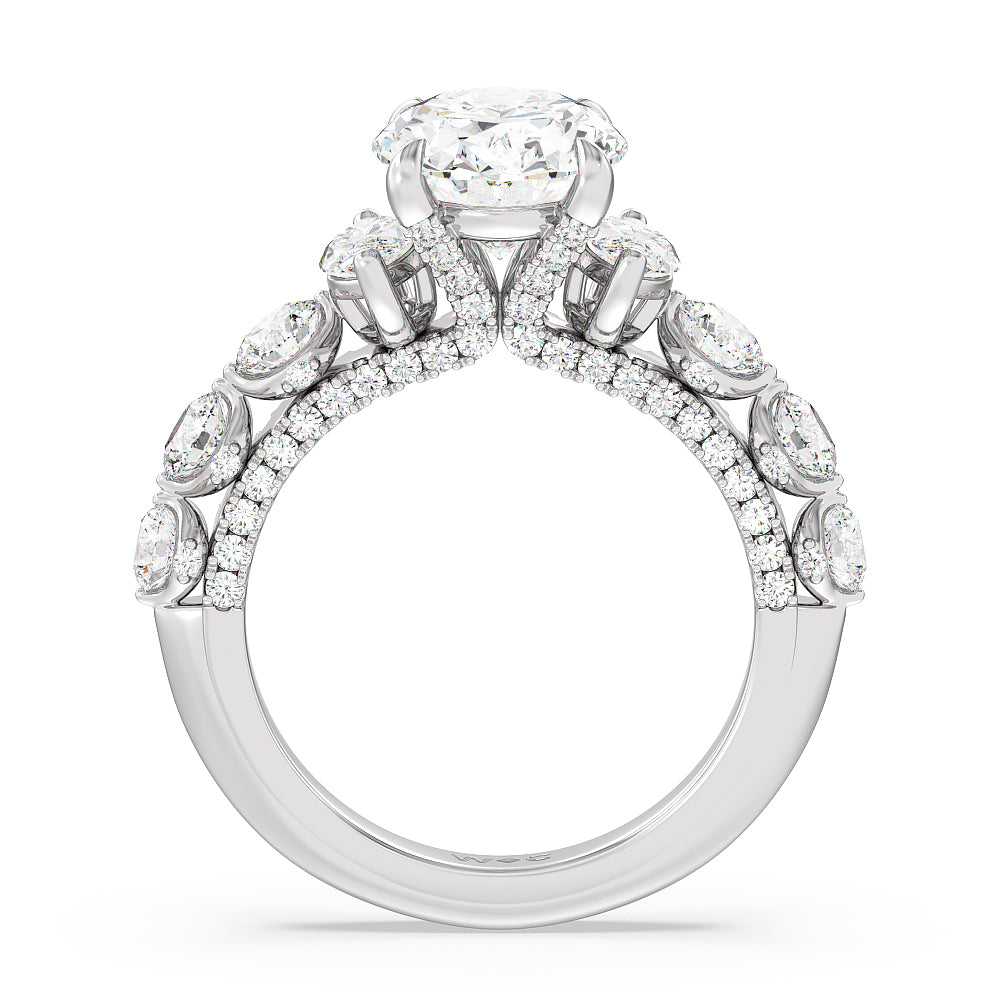 Oval Cut The St. Regis Ring with Lab Grown Diamond in 14KT Platinum view 2
