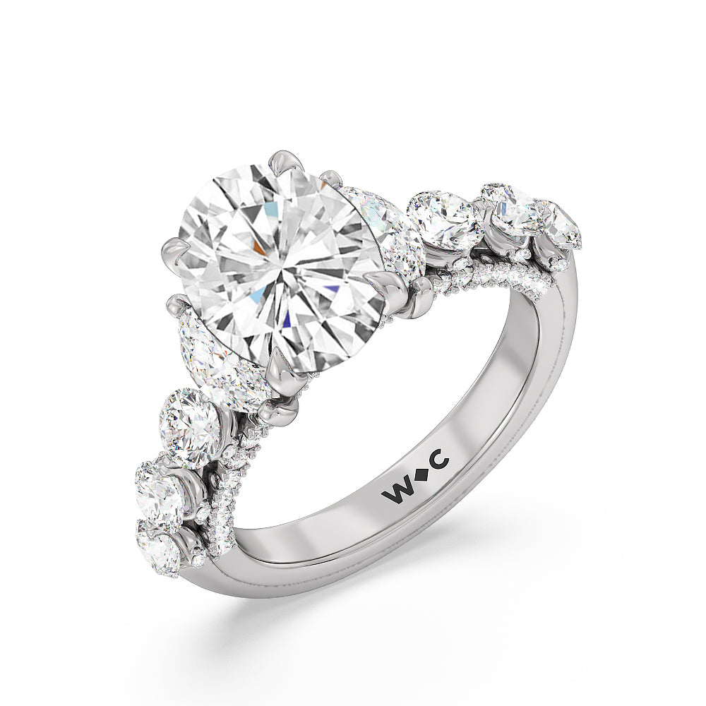 Oval Cut The St. Regis Ring with Lab Grown Diamond in 14KT Platinum view 3
