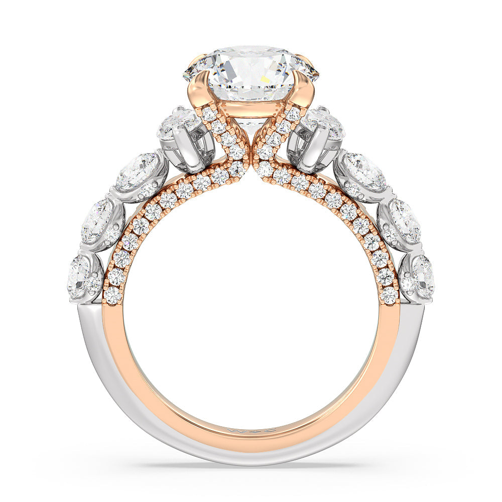 Round Cut The St. Regis Ring with Lab Grown Diamond in 14KT White & Rose Gold view 2
