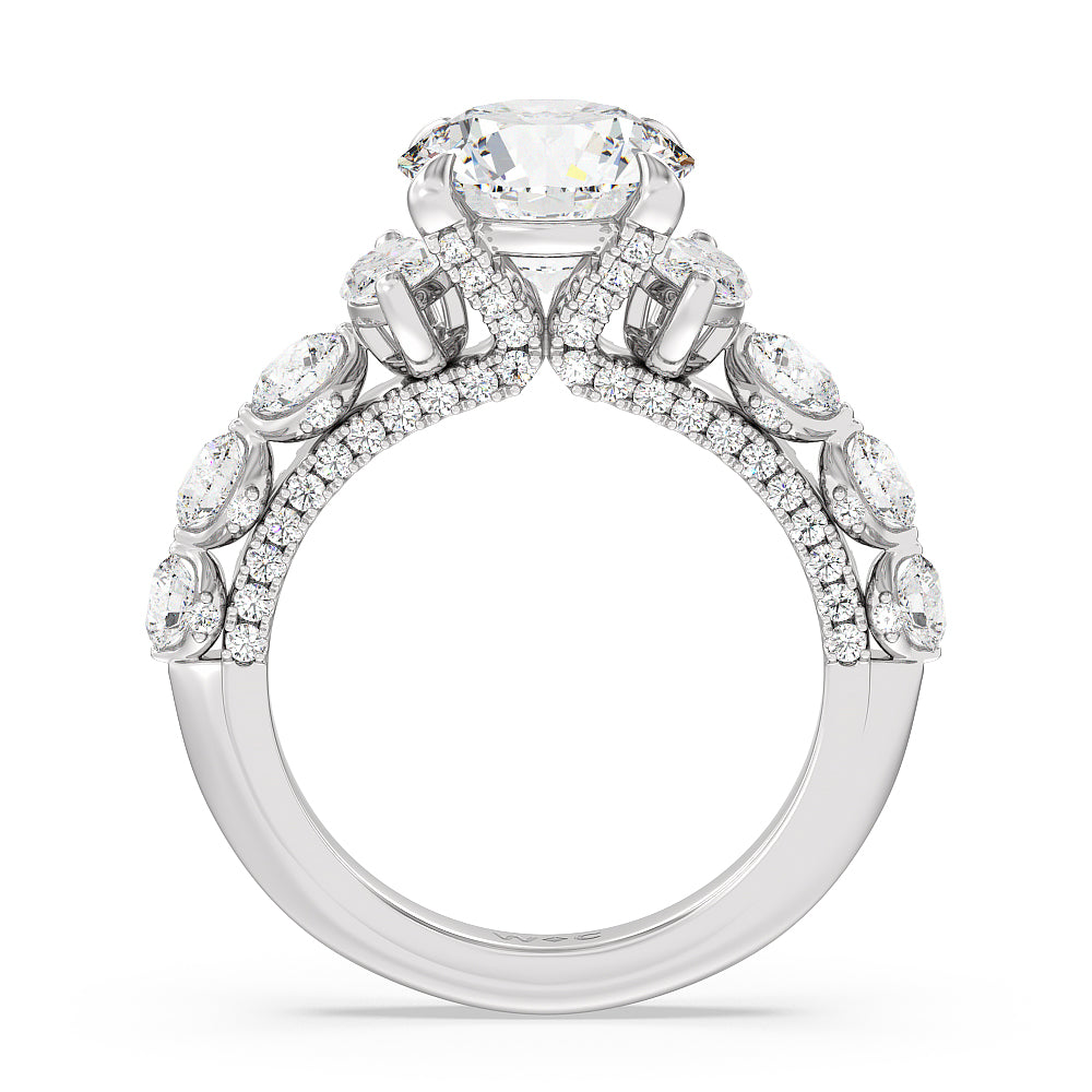 Round Cut The St. Regis Ring with Lab Grown Diamond in 14KT Platinum view 2
