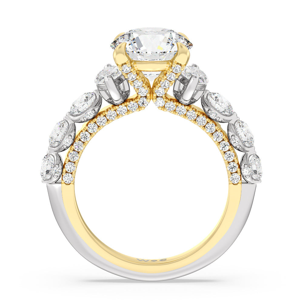 Round Cut The St. Regis Ring with Lab Grown Diamond in 14KT White & Yellow Gold view 2
