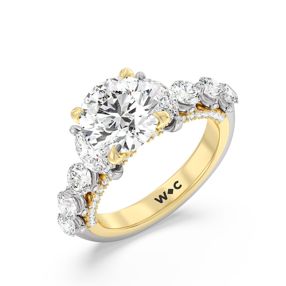 Round Cut The St. Regis Ring with Lab Grown Diamond in 14KT White & Yellow Gold view 3
