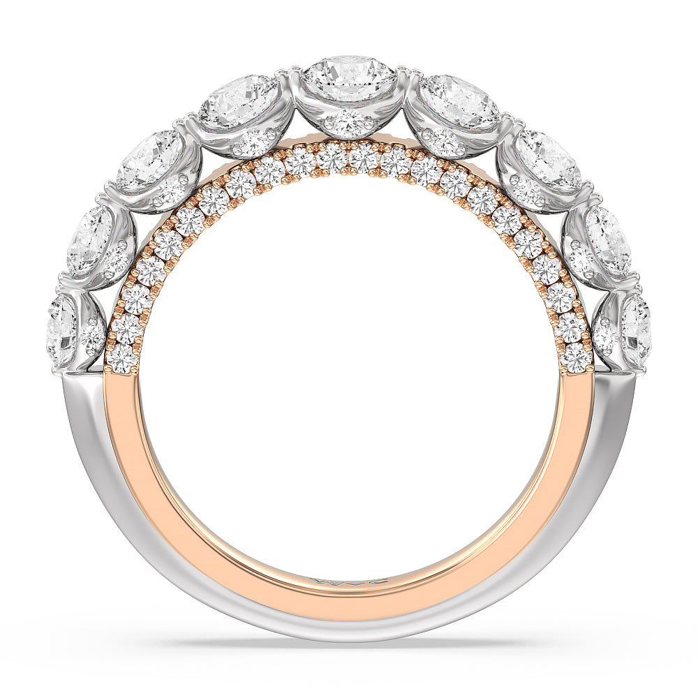 The St. Regis Band with 18KT White & Rose Gold Cut Diamond in 14KT White & Rose Gold view 2
