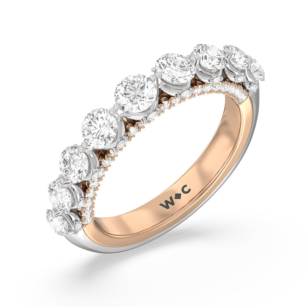 The St. Regis Band with 18KT White & Rose Gold Cut Diamond in 14KT White & Rose Gold view 4
