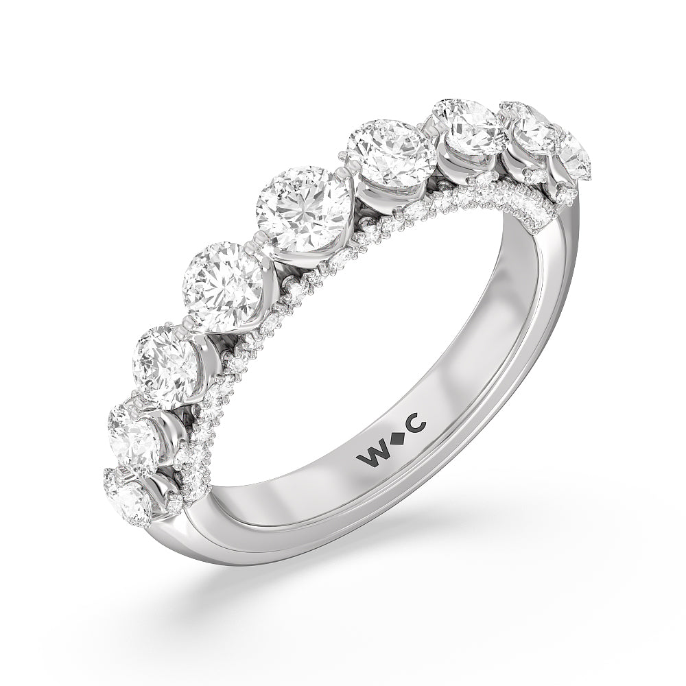 The St. Regis Band with 18KT White Gold Cut Diamond in 14KT White Gold view 4

