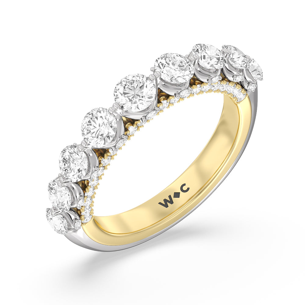 The St. Regis Band with 18KT White & Yellow Gold Cut Diamond in 14KT White & Yellow Gold view 4
