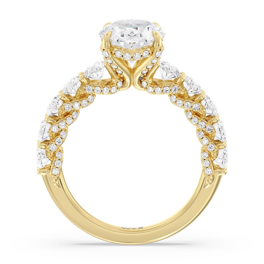 Oval Cut The Roosevelt Ring with Lab Grown Diamond in 14KT Yellow Gold view 2
