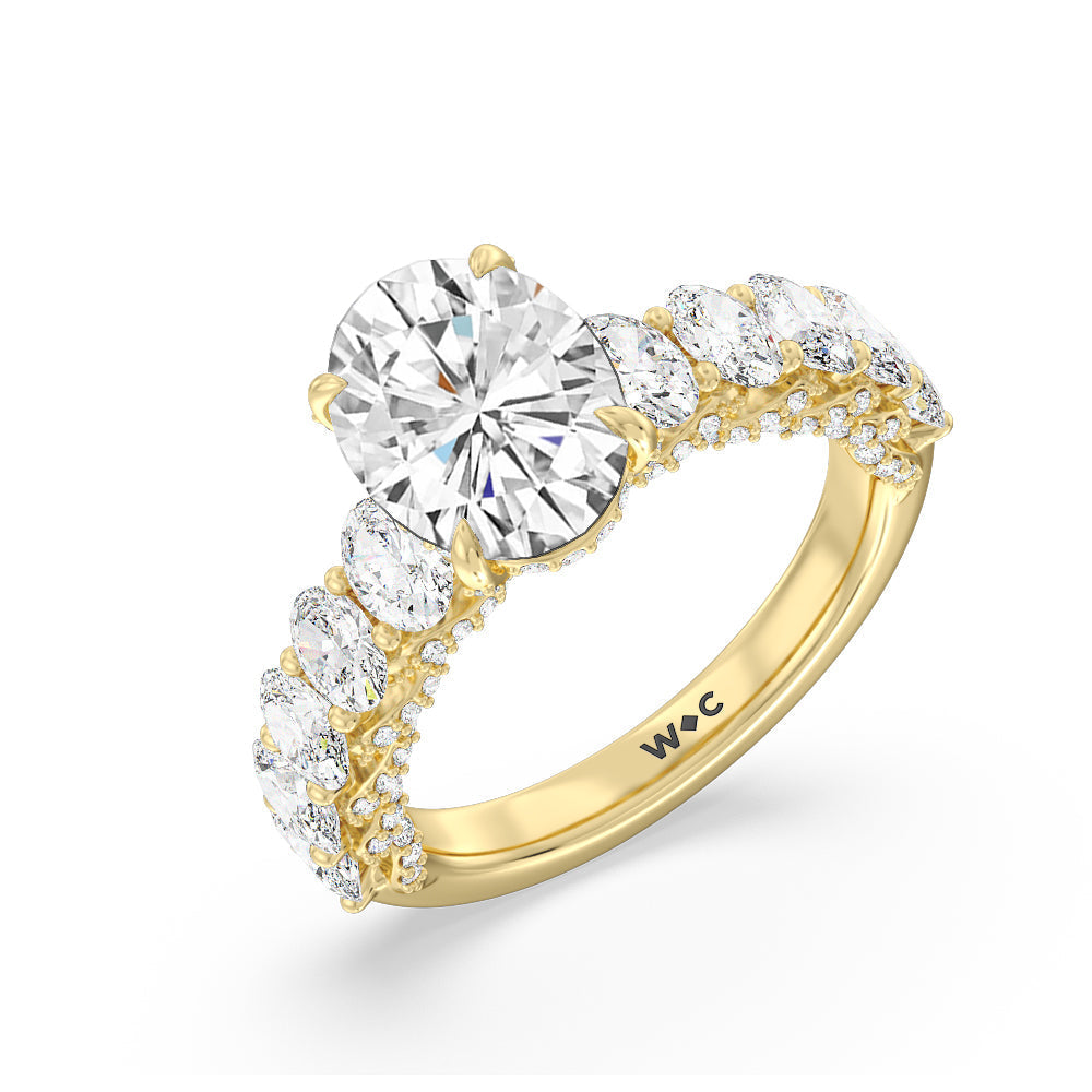 Oval Cut The Roosevelt Ring with Lab Grown Diamond in 14KT Yellow Gold view 3
