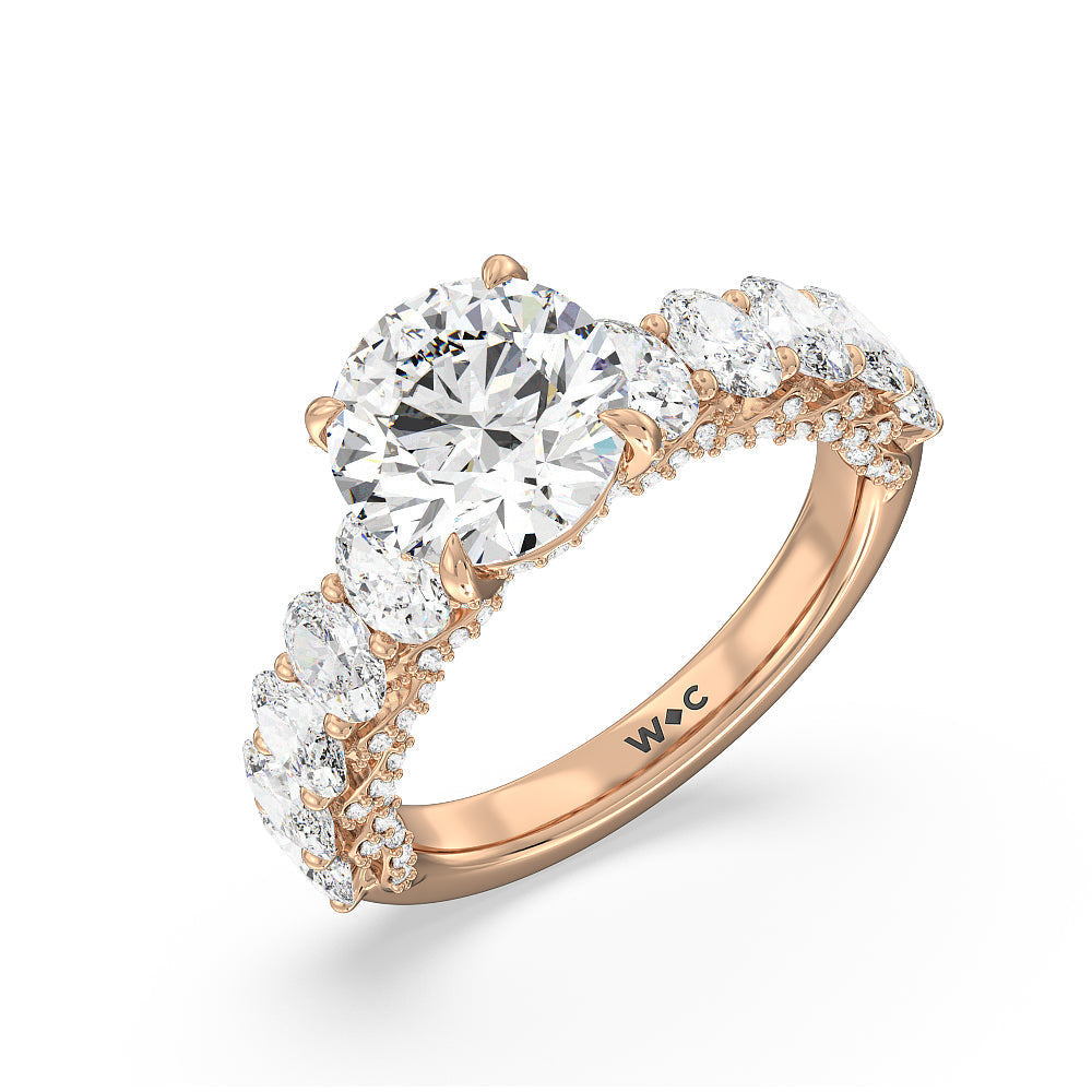 Round Cut The Roosevelt Ring with Lab Grown Diamond in 14KT Rose Gold view 3
