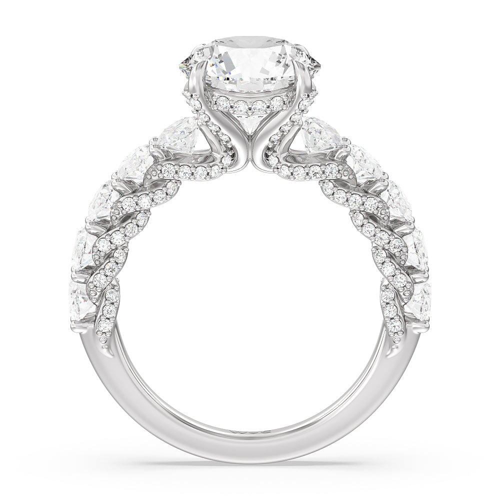 Round Cut The Roosevelt Ring with Lab Grown Diamond in 14KT Platinum view 2
