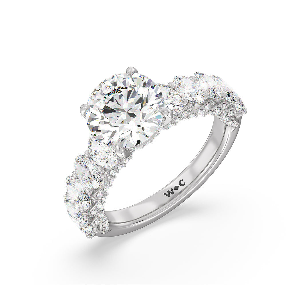 Round Cut The Roosevelt Ring with Lab Grown Diamond in 14KT Platinum view 3
