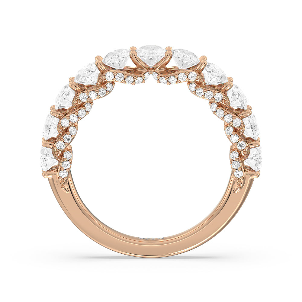 The Roosevelt Diamond Band with 18KT Rose Gold Cut Diamond in 14KT Rose Gold view 2
